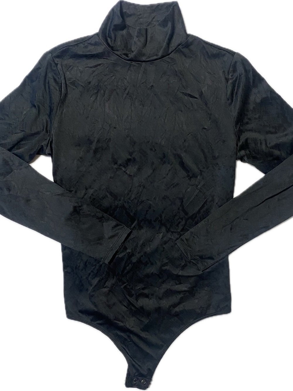 Express Black Long Sleeve Turtleneck Snap-Back Bodysuit
